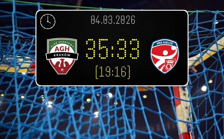[PIŁKA RĘCZNA] AZS AGH Kraków – SMS ZPRP Kielce 35:33 – Liga Centralna, kolejka 17