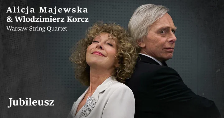 Grafika promocyjna wydarzenia Alicja Majewska & Włodzimierz Korcz „Jubileusz” — koncert w Kielcach