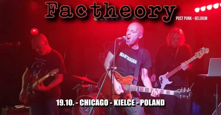 Obrazek przedstawia grafikę promocyjną wydarzenia Koncert FACTHEORY — coldwave / post-punk w Klubie Chicago w Kielcach