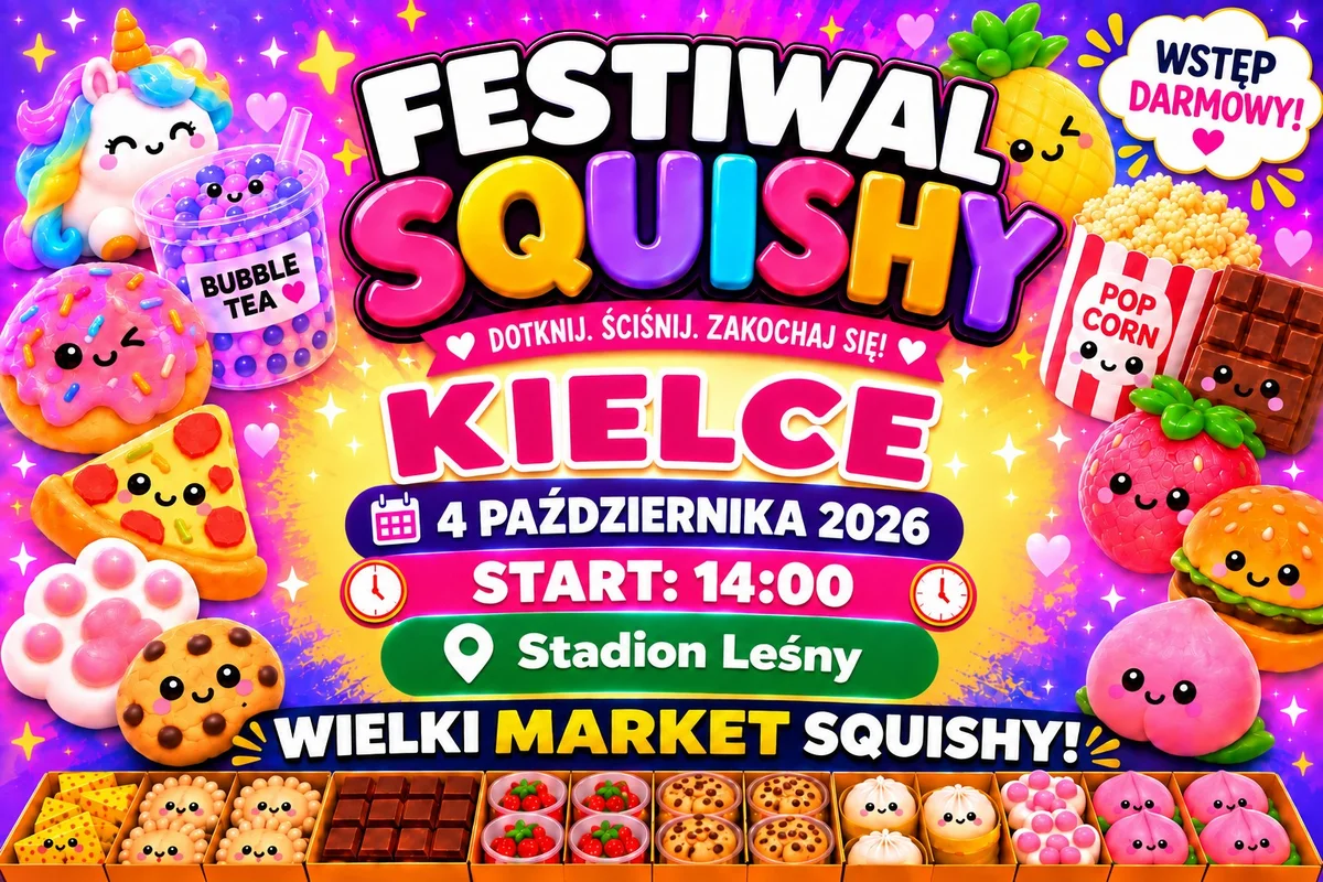 Grafika promocyjna wydarzenia Festiwal Squishy w Kielcach 2026