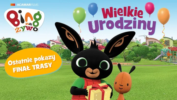 Grafika promocyjna wydarzenia Bing na Żywo – Wielkie Urodziny w Kielcach