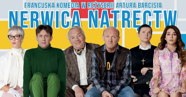 Grafika promocyjna wydarzenia Nerwica natręctw w Kielcach — komedia Teatru Gudejko