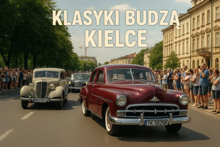 Grafika promocyjna wydarzenia Klasyki Budzą Kielce — Budzenie Sienkiewki na ul. Sienkiewicza