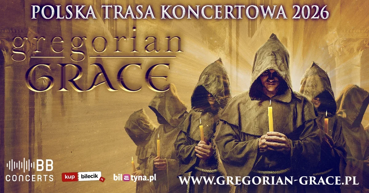 Grafika promocyjna wydarzenia Koncert zespołu Gregorian Grace w Wojewódzkim Domu Kultury w Kielcach