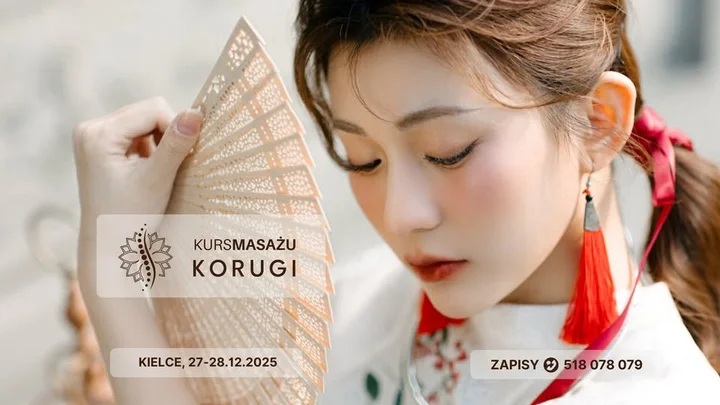 Grafika promocyjna wydarzenia Kurs Koreańskiego Masażu Twarzy KORUGI — Kielce