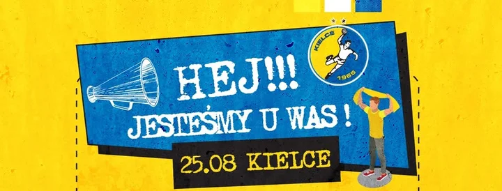 Obrazek przedstawia grafikę promocyjną wydarzenia Prezentacja drużyny Industria Kielce na Placu Moniuszki w Kielcach