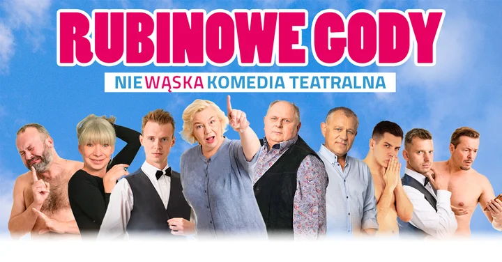 Obrazek przedstawia grafikę promocyjną wydarzenia Spektakl komediowy „Rubinowe Gody” w Kielcach