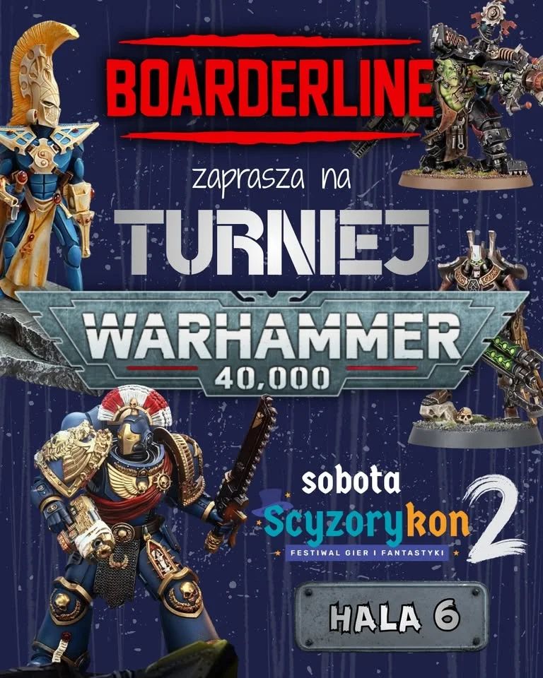 Grafika promocyjna wydarzenia Scyzorykon – turniej Warhammer 40K