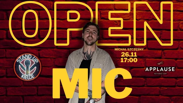Grafika promocyjna wydarzenia Kielce Stand Up — stand-up i otwarta scena w Applause