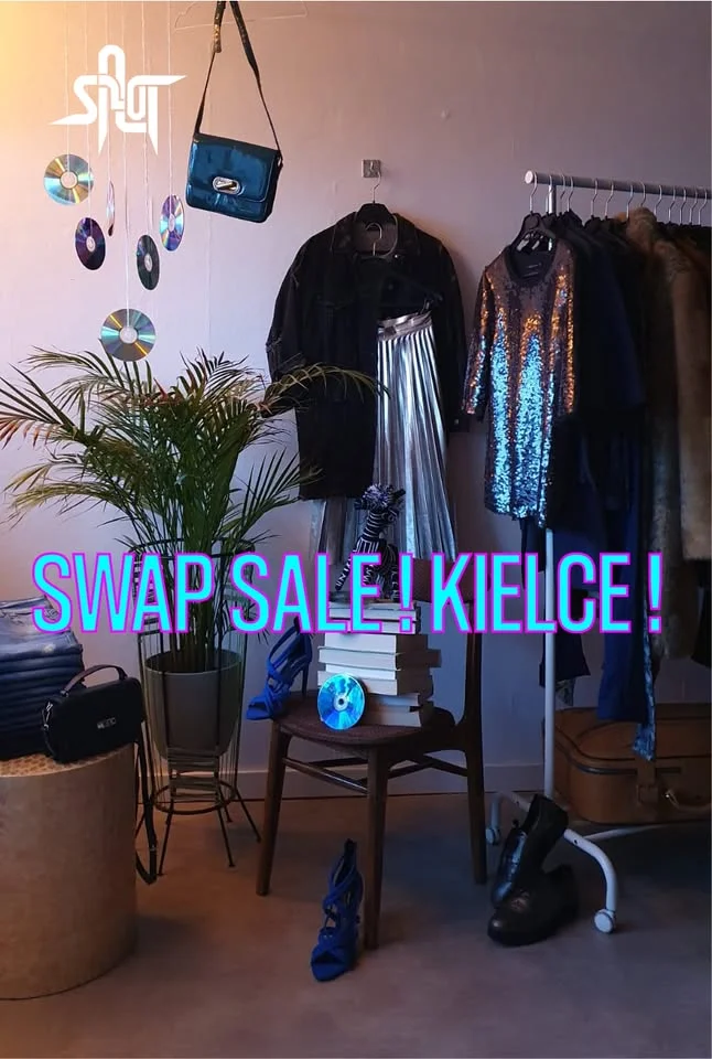 Grafika promocyjna wydarzenia SWAP SALE KIELCE (SPLOT) — wietrzenie szaf, książki i płyty