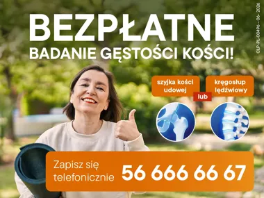 Grafika promocyjna wydarzenia Bezpłatne badanie gęstości kości