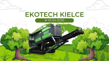 Grafika promocyjna wydarzenia Ekotech Kielce: maszyny Green-Tec i nowoczesne rozwiązania dla zieleni