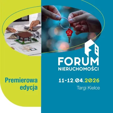 Grafika promocyjna wydarzenia Forum Nieruchomości — targi domów i mieszkań w Kielcach