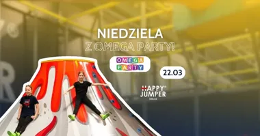 Grafika promocyjna wydarzenia Niedziela z OMEGA PARTY w Happy Jumper Kielce — 22 marca 2026