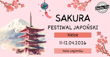 Grafika promocyjna wydarzenia Sakura Festiwal Japoński Kielce — kulturalno-kulinarna podróż