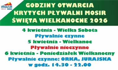 Wielkanocny grafik basenów w Kielcach. MOSiR zmienia godziny otwarcia