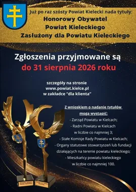 Powiat kielecki szuka nowych kandydatów do zaszczytnych tytułów