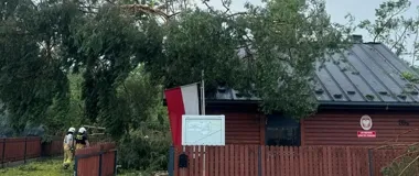 Trzy sosny runęły na leśniczówkę - strażacy walczyli z burzą pod Daleszycami
